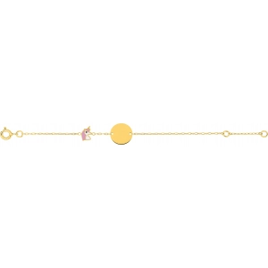 Pulsera  con lacado 9Kt Oro Amarillo Lua Blanca 510573.89.14 -  Talla 14