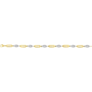 Pulsera 18cm con circonita cúbica chapado en oro bicolor CUEJ29G97 Lua blanca