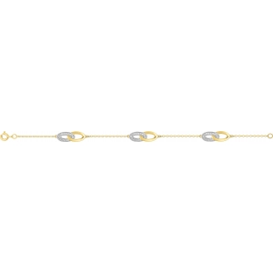Pulsera 18cm con circonita cúbica chapado en oro bicolor CUEK93G97 Lua blanca