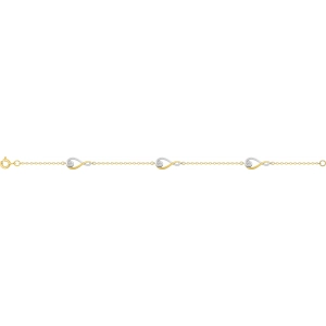 Pulsera 18cm con circonita cúbica chapado en oro bicolor CUEP98G97 Lua blanca