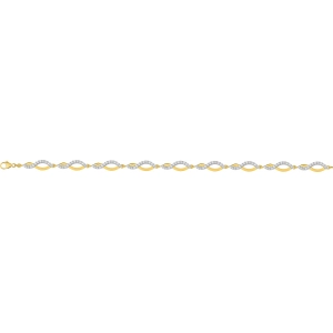 Pulsera 18cm con circonita cúbica chapado en oro bicolor CUEP03G97 Lua blanca