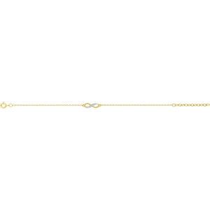 Pulsera 18cm con circonita cúbica chapado en oro bicolor CUEP16G97 Lua blanca