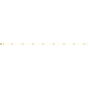 Pulsera 18cm con perla cultivada 5,5mm 9Kt Oro Amarillo 71LM31Q Lua blanca