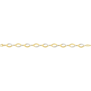 Pulsera 19cm con circonita cúbica chapado en oro bicolor CUEO56G98 Lua blanca