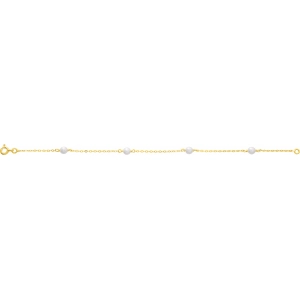 Pulsera cadena con perla cultivada en agua dulce 18Kt Oro Amarillo 886.1V.18 Talla 18