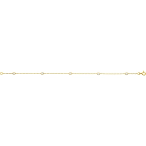 Pulsera con circonita cúbica 18Kt Oro Amarillo 895D.18 Talla 18 Lua blanca