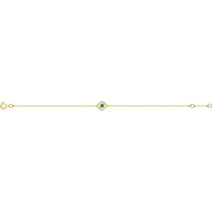 Pulsera con esmeralda rodiado 18Kt Oro Amarillo 5.0411.M2