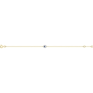 Pulsera con zafiro y circonita cúbica rodiado 18Kt Oro Amarillo Lua Blanca 5.0422.A2.0