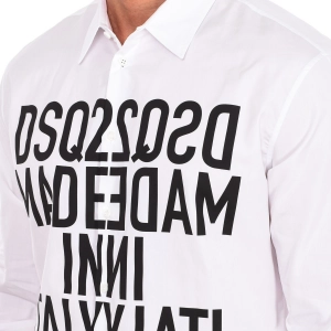 Camisa manga larga Dsquared2 S74DM0521-S36275 hombre Talla: 46 Color: Blanco 