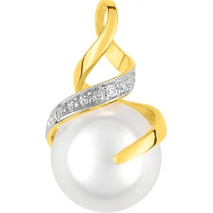 Colgante con diamante 0.004ct y perla cultivada 8,0mm 9Kt Oro Blanco 2KD573IJ3 Lua blanca