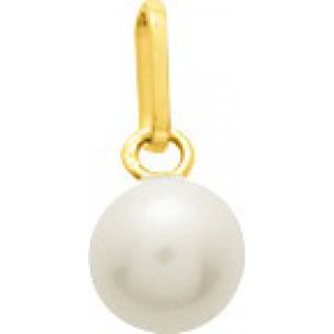 Colgante con perla cultivada en agua dulce 6mm 18Kt Oro Amarillo 9495.7W Lua blanca