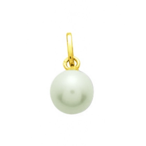 Colgante con perla cultivada en agua dulce 7mm 18Kt Oro Amarillo 9495.8W Lua blanca