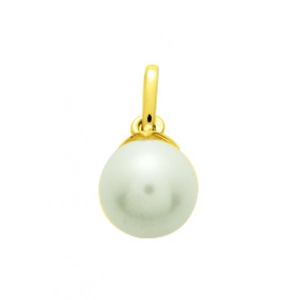 Colgante con perla cultivada en agua dulce 8mm 18Kt Oro Amarillo 9483.7W Lua blanca