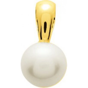 Colgante con perla cultivada en agua dulce 9mm 18Kt Oro Amarillo 9480.7W Lua blanca