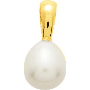 Colgante con perla cultivada en agua dulce 9mm 18Kt Oro Amarillo 9480.8W Lua blanca