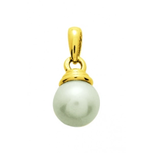 Colgante con perla cultivada en agua dulce 9mm 18Kt Oro Amarillo 9481.9W Lua blanca