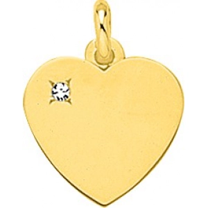 Colgante corazón diamante 0.03ct GHP1P2 18Kt Oro Amarillo 754.7H Lua blanca