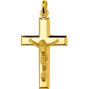 Colgante Cruz Cristo 18Kt Oro Amarillo 86469 Lua blanca