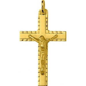 Colgante Cruz Cristo 18Kt Oro Amarillo 86460 Lua blanca