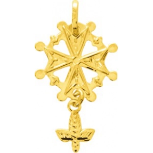 Colgante cruz hugonote 9Kt Oro Amarillo 783564 Lua blanca