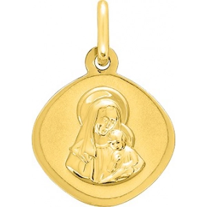 Colgante Virgen María 18Kt Oro Amarillo Lua Blanca 32129.0