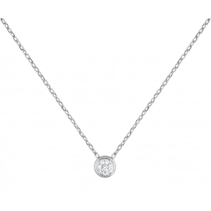 Collar 42cm con diamante 0.08ct 9Kt Oro Blanco 61CA08NJ3