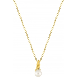 Collar con imitacion perla chapado en oro Lua Blanca 255760.9.0