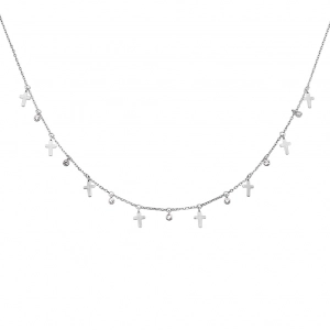 Collar Cross & Cristal Pendant Plata Hekka 2200160-1-R