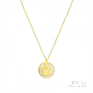Collar Gargantilla de plata chapada en oro angelito  - Artesanal - 175917