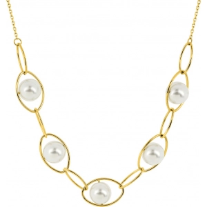 Collar glass  perlas acero chapado color Lua Blanca 555859.0