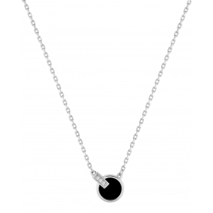 Collar lacado negro circonita  Plata 925 rh Lua Blanca 455061.9.0