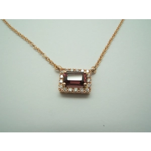Collar Oro rosa Rodolita y diamantes C-181 Rodolita B-79
