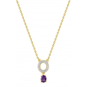 Collar circonitas violeta y blanca chapado en oro rh Lua Blanca 255921.5.0