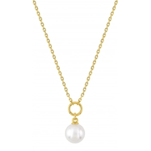 Collar perla imitación chapado en oro Lua Blanca 255077.0