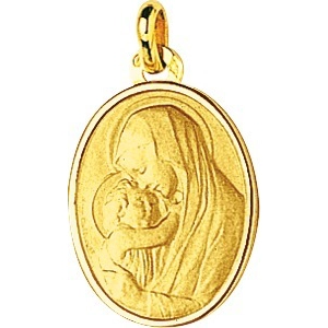 Medalla 9Kt Oro Amarillo 783435 Lua blanca