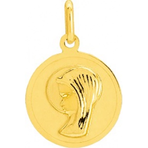 Medalla 9Kt Oro Amarillo 0M54220 Lua blanca