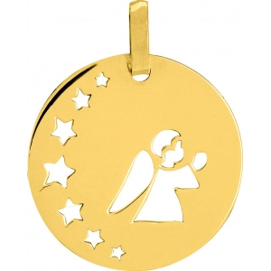 Medalla 9Kt Oro Amarillo 0M5290 Lua blanca
