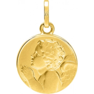 Medalla angel 18Kt Oro Amarillo 32193 Lua blanca