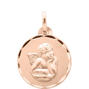 Medalla angel 18Kt Oro Rosa 32059X Lua blanca