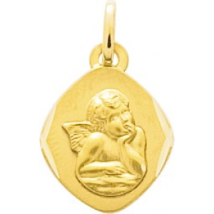Medalla angel 9Kt Oro Amarillo 783467 Lua blanca