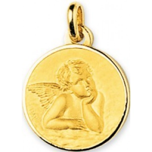 Medalla angel 9Kt Oro Amarillo 783554 Lua blanca