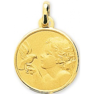 Medalla angel 9Kt Oro Amarillo 783567 Lua blanca