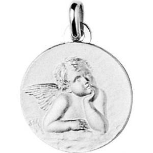 Medalla angel Plata 925 459525 Lua blanca