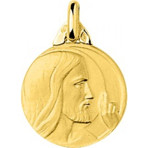 Medalla Cristo 18Kt Oro Amarillo 22850 Lua blanca