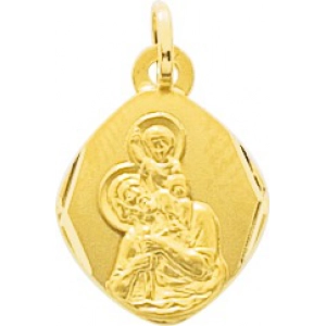 Medalla  San Cristóbal 18Kt Oro Amarillo 32056 Lua blanca