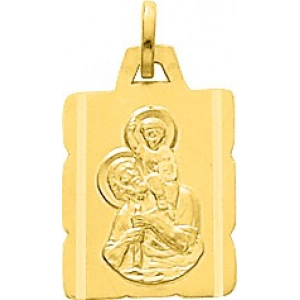 Medalla  San Cristóbal 18Kt Oro Amarillo 32064 Lua blanca