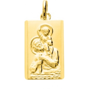 Medalla  San Cristóbal chapado en oro 229400 Lua blanca