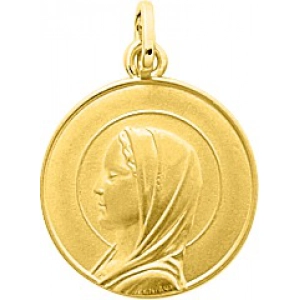 Medalla virgen 18Kt Oro Amarillo 32889 Lua blanca