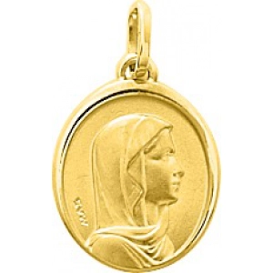 Medalla virgen 18Kt Oro Amarillo 32884 Lua blanca