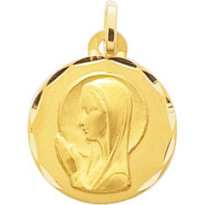 Medalla virgen 18Kt Oro Amarillo 32058 Lua blanca